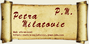 Petra Milatović vizit kartica